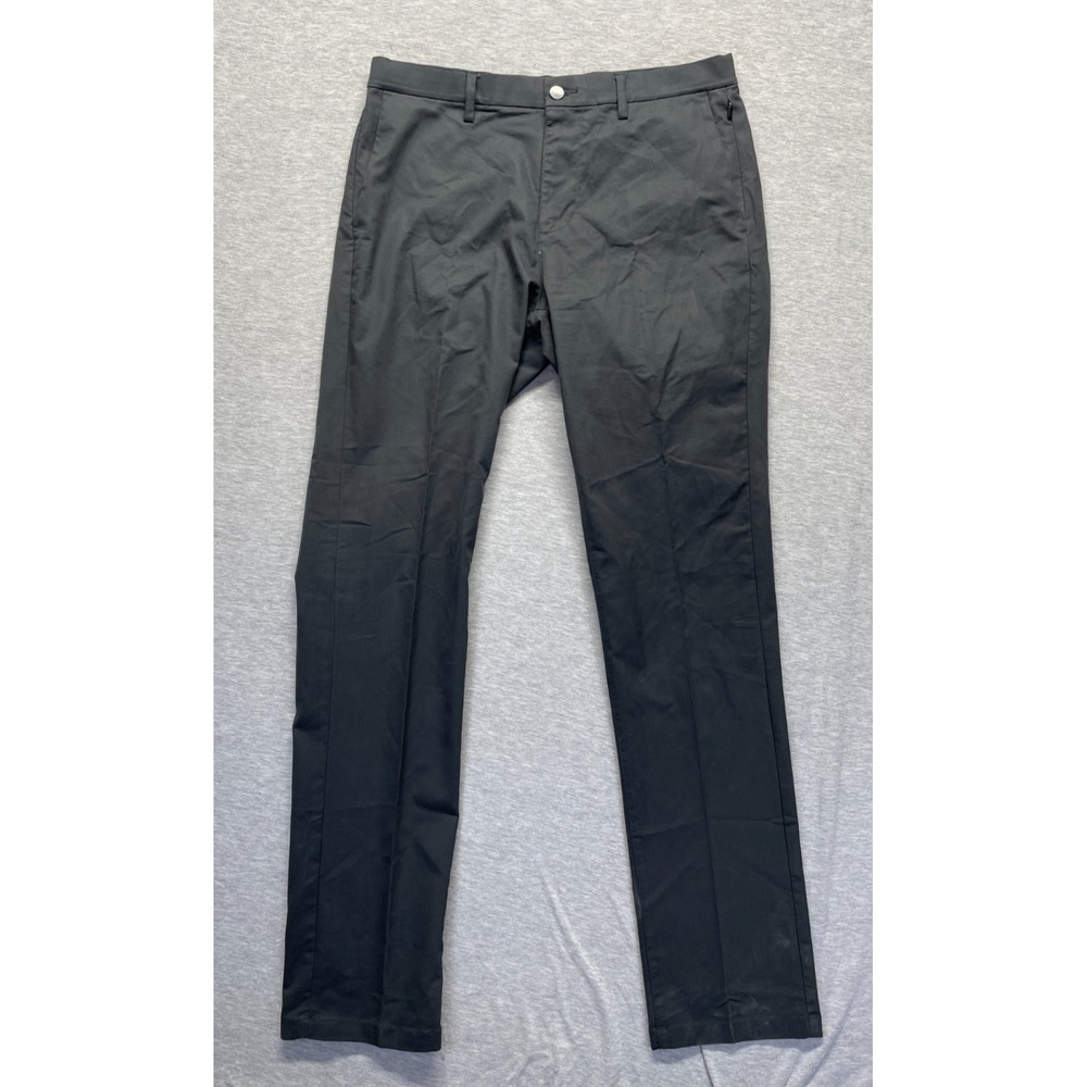 Old Navy Straight Built-In Flex Ultimate Tech Chino Pants Men 34x36 Black Cotton